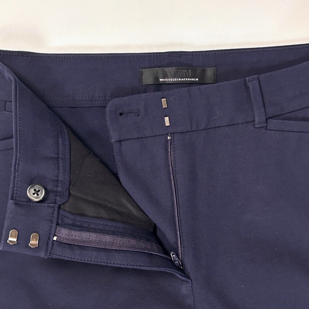 WHBM Dress Pants Womens 4L 4T Tall Ines Slim Bootcut Comfort Stretch Navy Blue - Picture 11 of 11